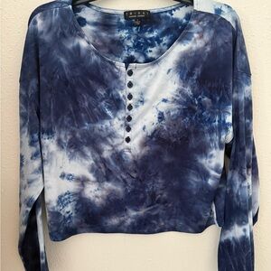 Trixxi Navy Tie-Dye Blouse